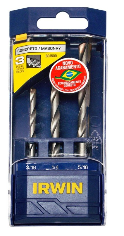 [45891509] JUEGO BROCAS MURO 3/16"- 5/16" 3 PZAS IRWIN 891509-IW9453