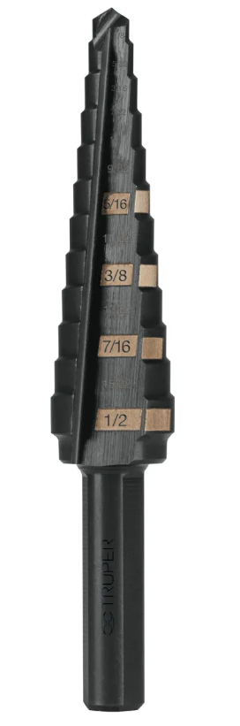 BROCA ESCALONADA 1/8" - 1/2" 13 ESCALONES TRUPER 12122 BES-13