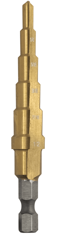 Broca escalonada recubrimiento de titanio 3/16" - 1/2" Makita B-31027