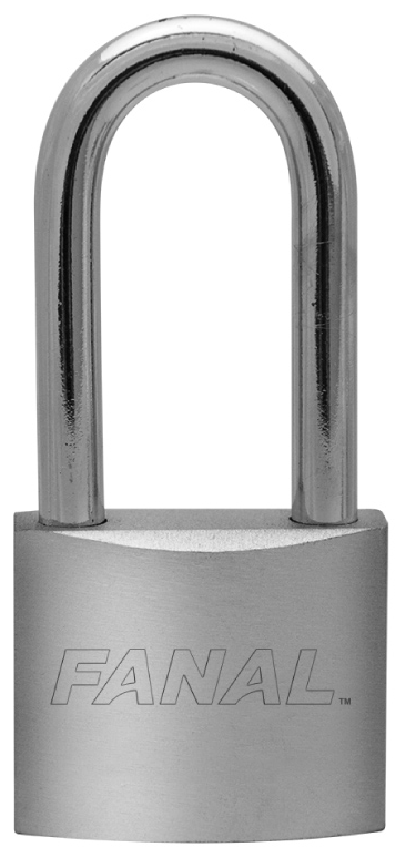 Candado de hierro aro largo plata 38 mm con 3 llaves Fanal FH38-S-GL