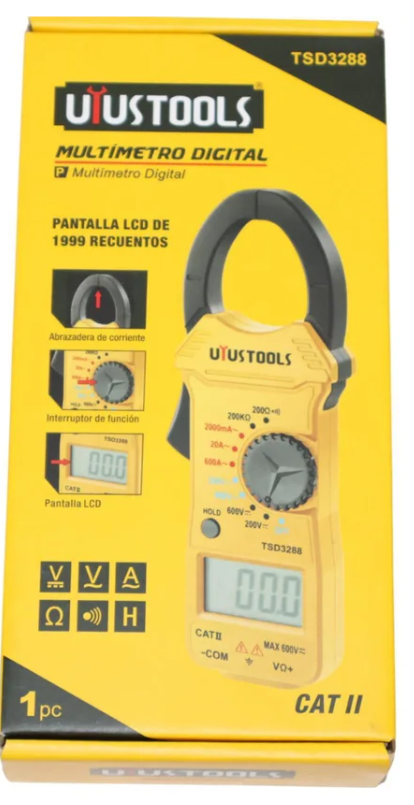 [50TSD3288] MULTIMETRO (PINZA VOLTIAMPERIMETRICA) DIGITAL 600V UYUSTOOLS TSD3288