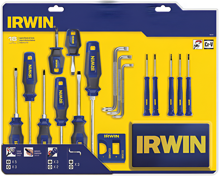 JUEGO DESTORNILLADORES 18 PZAS. IRWIN 1864840