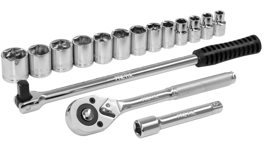 JUEGO COPA CTE 1/2" METRICA 10mm-27mm 16 PZAS. PRETUL 21174 JD-1/2X17MM-P