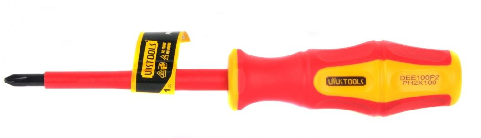 [50DEE100P2] Destornillador de estría #2 (1/4") x 4" aislado 1000V Uyustools DEE100P2