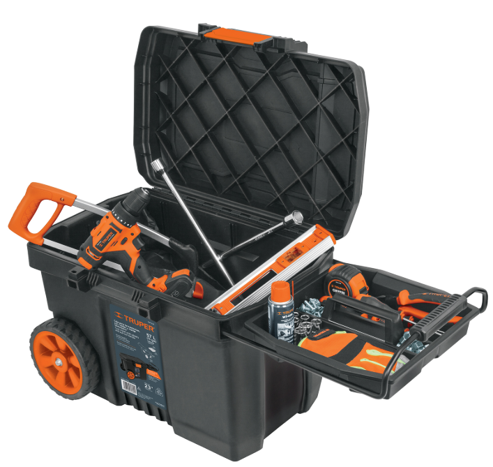CARRO HERRAMIENTAS PLASTICO 23" C/RUEDAS TRUPER 10902 CHP-23R