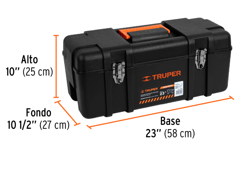 [4811506] Caja de herramientas plástica 23" con broche metálico Truper 11506 CHP-23X