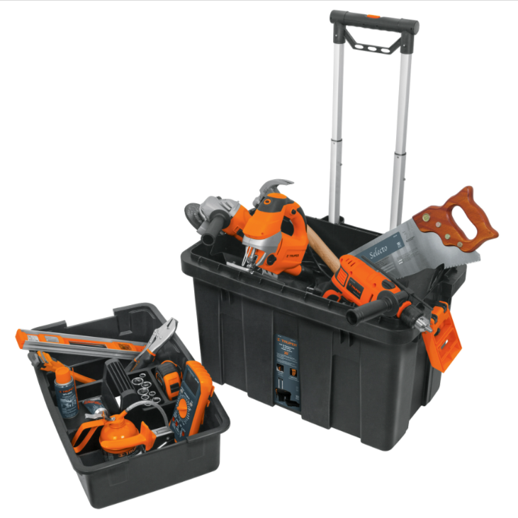 CARRO HERRAMIENTAS PLASTICO 25" C/RUEDAS MANGO TELESCOPICO TRUPER 15320 CHP-25R