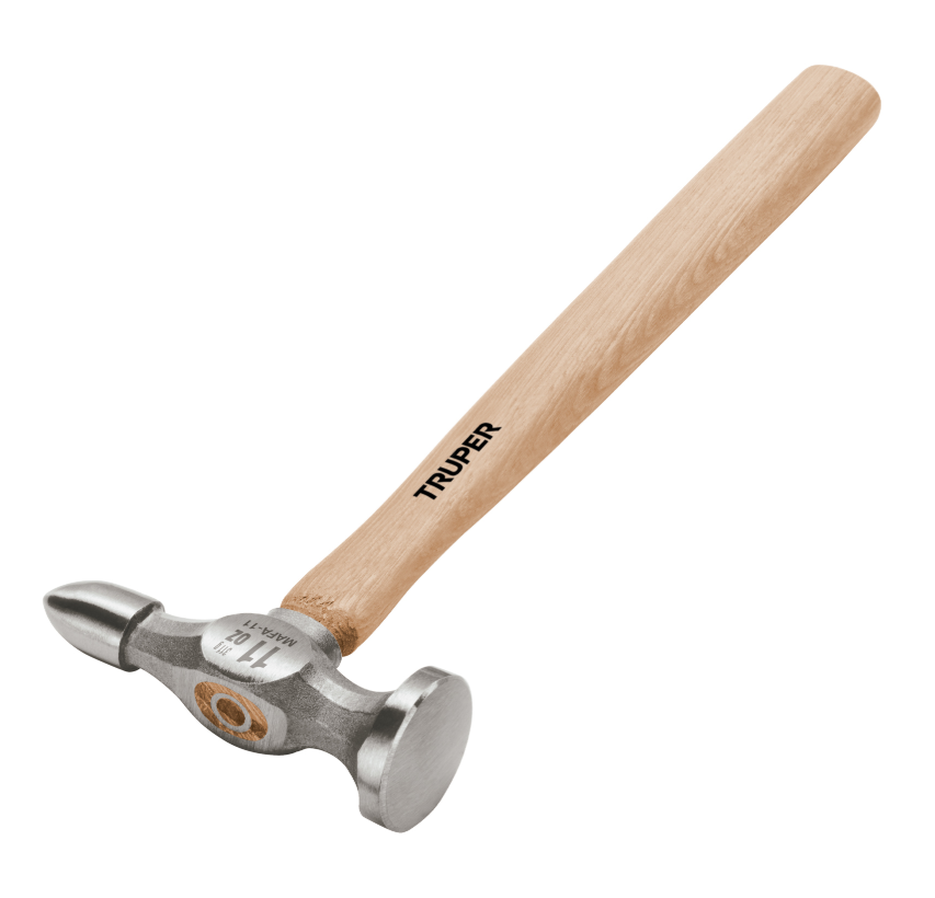 Martillo latonero punta fina 11 oz (311 g) mango madera 12" Truper 16865 MAFA-11