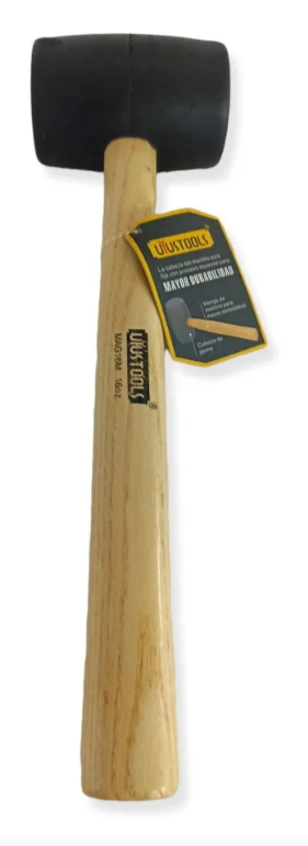 Martillo de goma con mango de madera 16 oz (453 g) Uyustools MAG16M