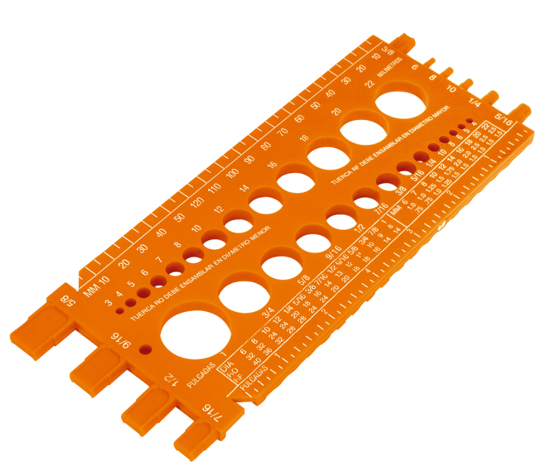 Regleta calibradora para tornillos y tuercas Truper 10811 REGLA-22