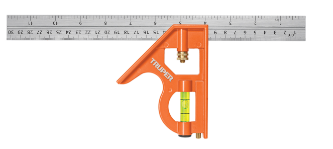 ESCUADRA COMBINADA METALICA C/NIVEL 12" TRUPER 14380 ECT-12