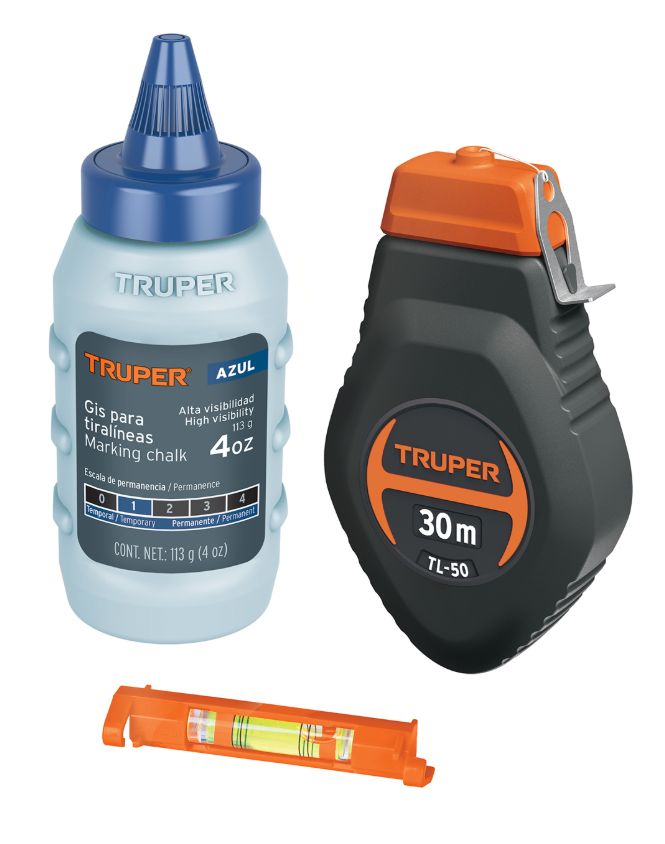 Cimbra tiralíneas 30 m tiza azul 113 g Truper 18574 TL-50