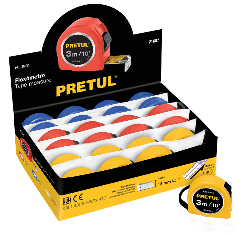 Flexómetro 3 m Pretul 21607 PRO-3MEC