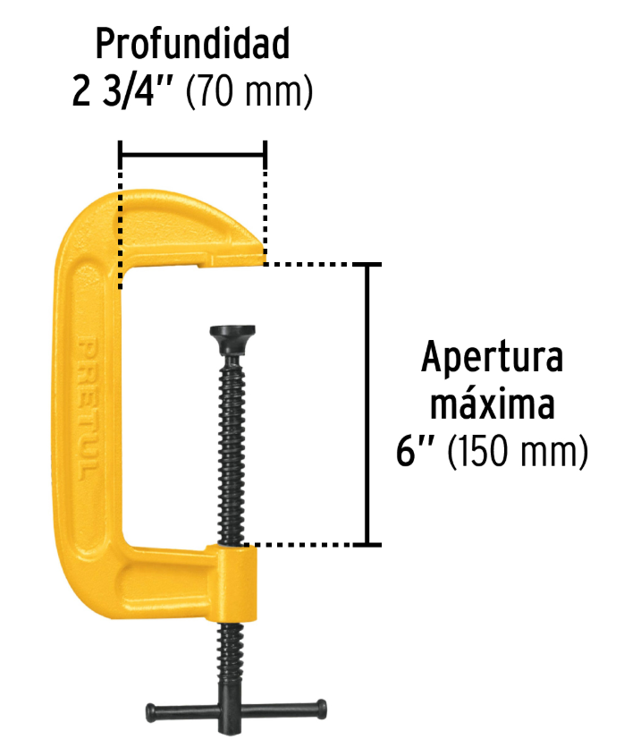 [4827204] Prensa en "C" 6" Pretul 27204 PNT-6P