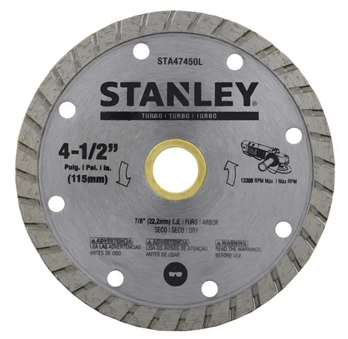 DISCO DIAMANTADO TURBO 4, 1/2" STANLEY STA47450L