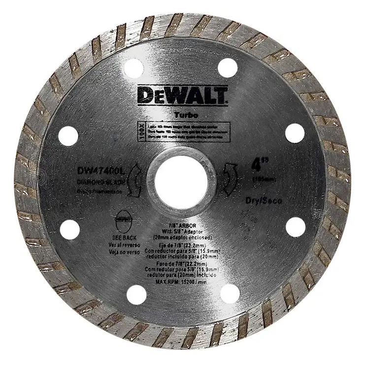 DISCO DIAMANTADO TURBO 4" DEWALT DW47400L