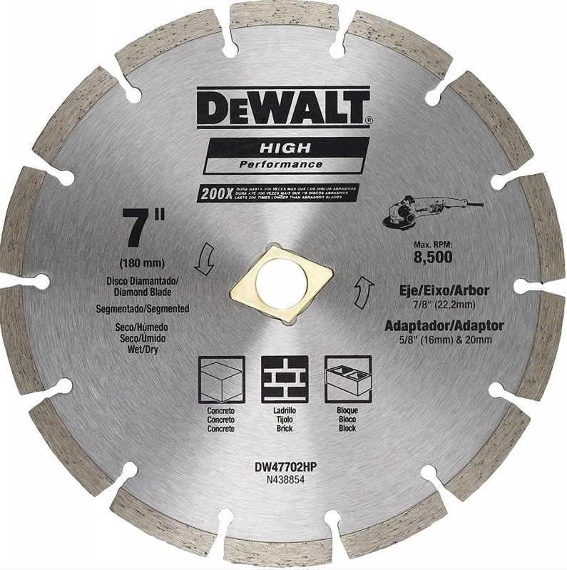 DISCO DIAMANTADO SEGMENTADO 7" DEWALT DW47702L