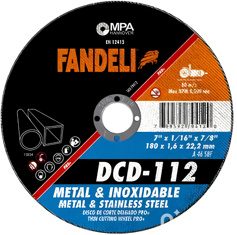 [30DCD112] Disco de corte metal-inoxidable 7" x 1/16" T-41 Pro+ Fandeli DCD-112