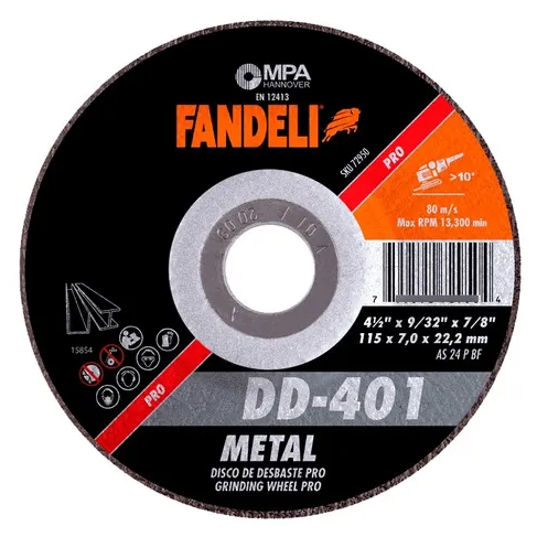 DISCO PULIR/DESBASTE METAL 4, 1/2" X 1/4" T-27 FANDELI DD-401