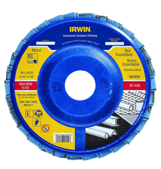 [451863836] Disco flap de zirconio recto 4 1/2" grano 60 Irwin 1863836