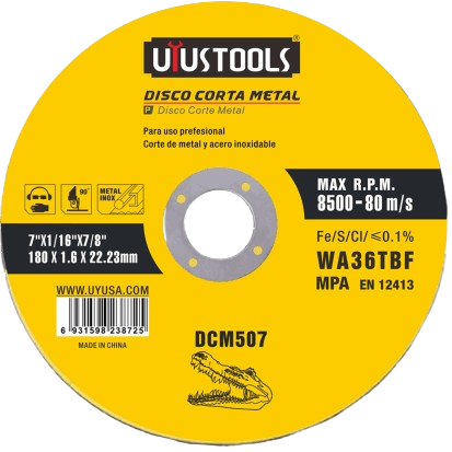 DISCO CORTE METAL 7" X 1/16" UYUSTOOLS DCM507