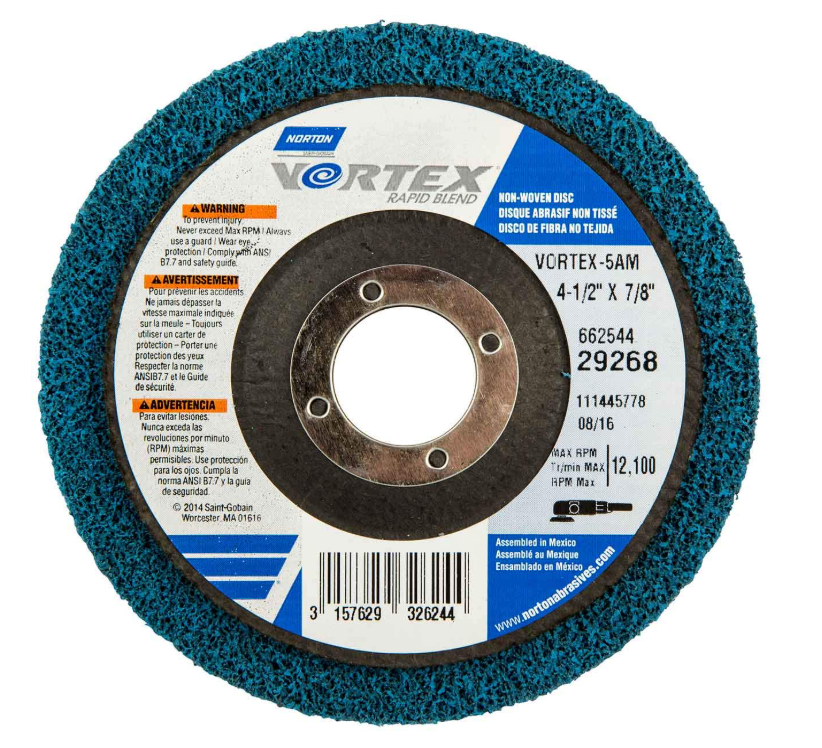 [53NDRFVA45] DISCO RAPID BLEND VORTEX AZUL 4, 1/2" INOX. NORTON 66254429268