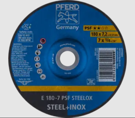 DISCO PULIR/DESBASTE METAL/INOX. 7" X 1/4" T-27 PFERD 62017640