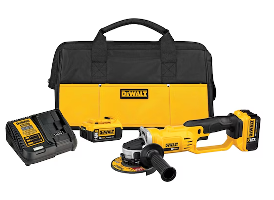 [46DCG412P2] PULIDORA INALAMBRICA 4, 1/2" 20V + CARGADOR + 2 BATERIAS DEWALT DCG412P2