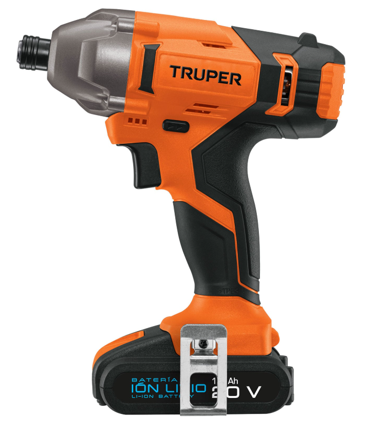 Atornillador de impacto inalámbrico 20V batería 2Ah Truper 101606 DIMI-20A