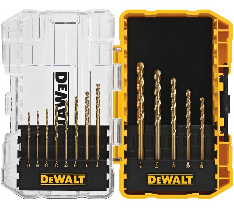 [46DW1363] JUEGO BROCAS HSS RECUB. TITANIO 1/16"-1/4" 13 PZAS DEWALT DW1363