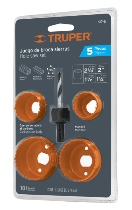 [4818081] Juego instalación cerraduras 5 piezas Truper 18081 KIT-5