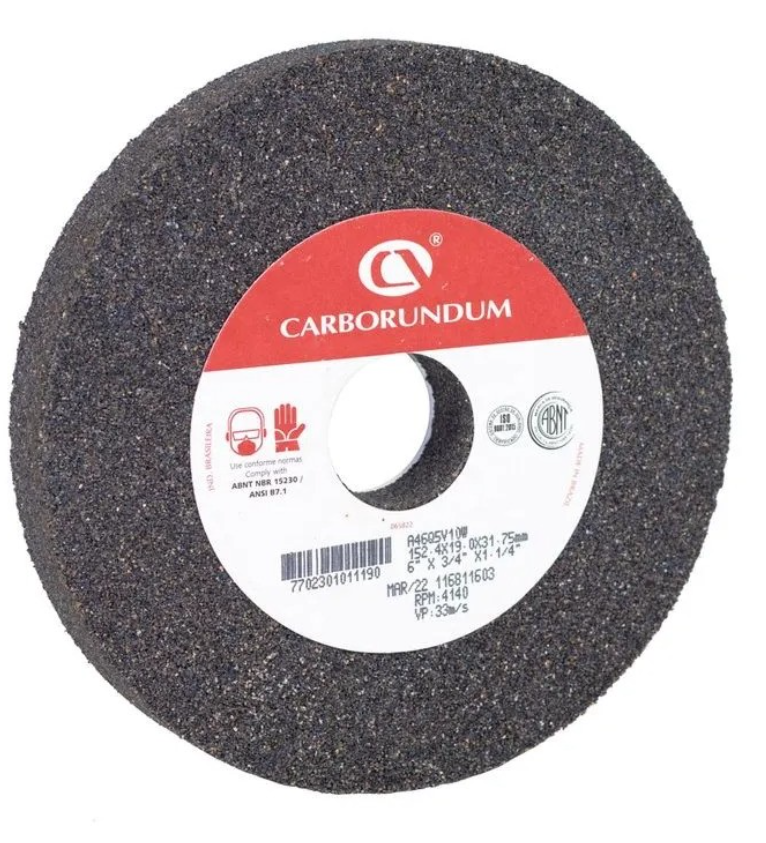 PIEDRA ESMERIL 6" X 3/4" X 1, 1/4" GRIS A46 CARBORUNDUM 66253141229