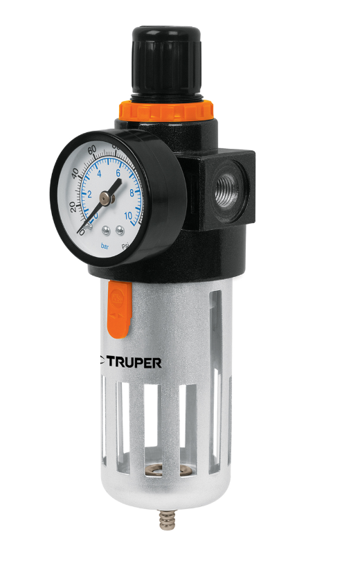 FILTRO Y REGULADOR DE PRESION DE AIRE 1/4NPT TRUPER 18238 FIRE-1/4