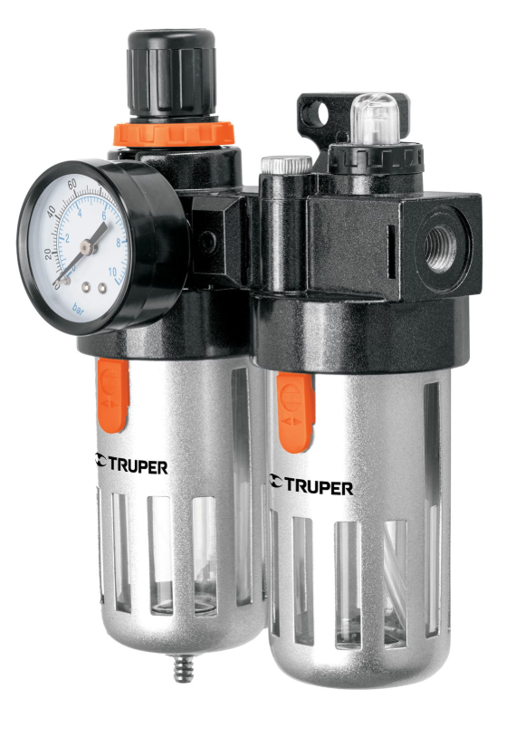 FILTRO, REGULADOR DE AIRE Y UNIDAD LUBRICACION 1/4 NPT TRUPER 19238 UNI-LL-1/4