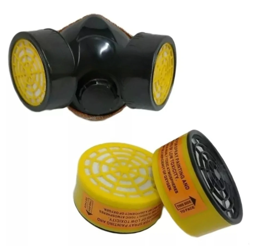 Respirador doble con repuesto de 2 filtros para gases Ferrawy RSP02FY/Maverick