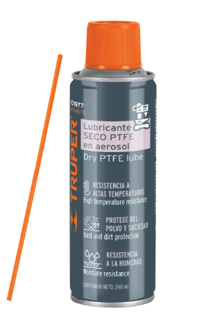 [48101977] Lubricante seco PTFE (teflón) en aerosol 240ml Truper 101977 WT-240TE