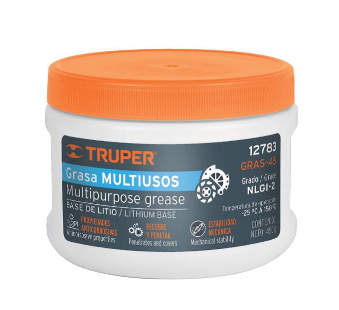 GRASA LUBRICANTE MULTIUSOS BASE LITIO 450g TRUPER 12783 GRAS-45