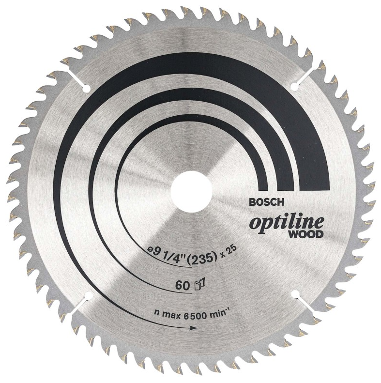 DISCO SIERRA CIRCULAR MADERA 9, 1/4"X 60D BOSCH 2608640887