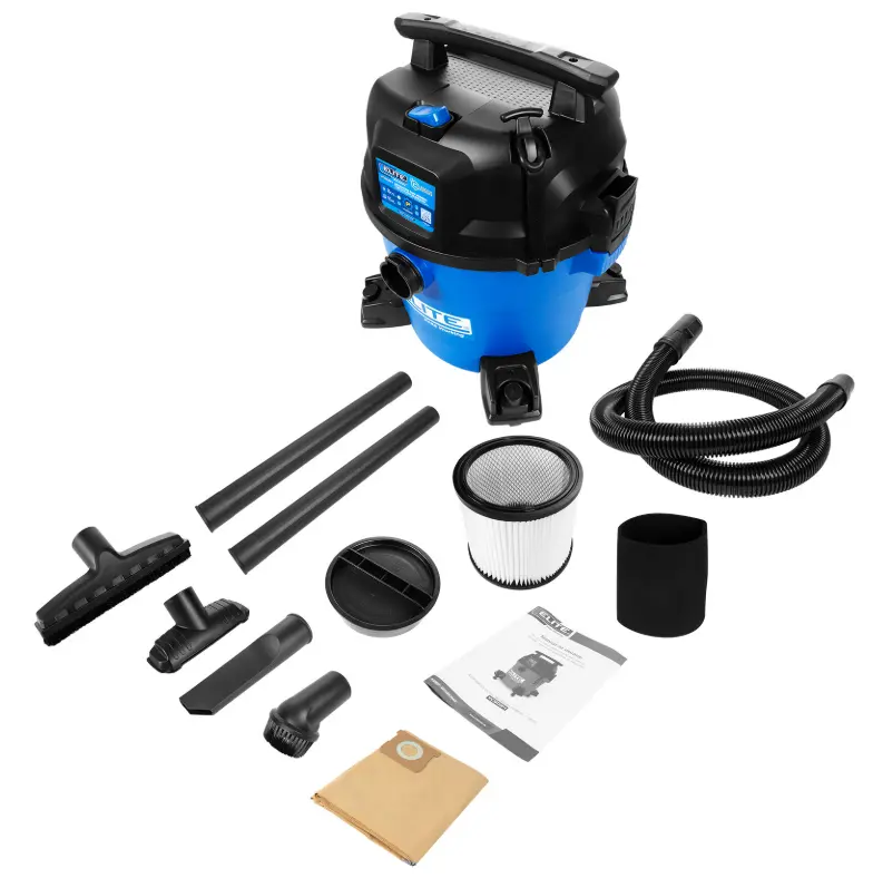 ASPIRADORA ULTRA SILENCIOSA 9GAL, 5HP, HUMEDO-SECO, TANQUE POLY ELITE VC5034