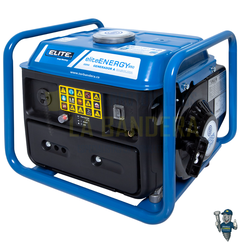 GENERADOR PORTATIL GASOLINA 950W 110V 60HZ 1PH ELITE 2G950
