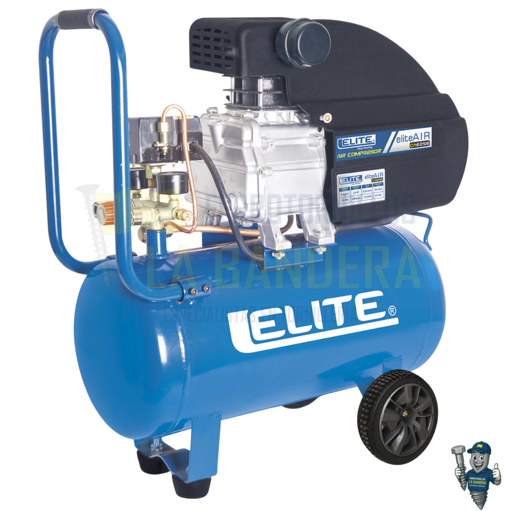 [55CA6256] Compresor de aire de acople directo horizontal 25L 1048 2.5HP Elite CA6256