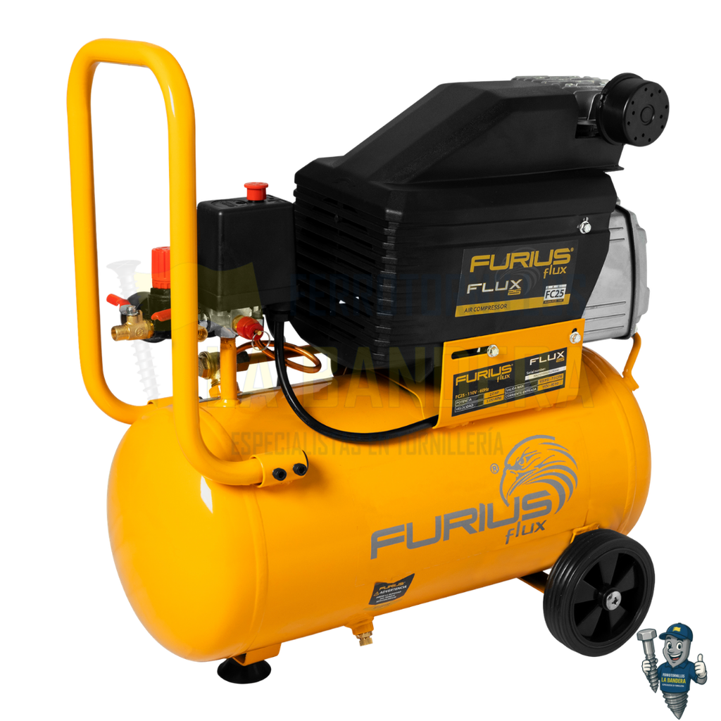 [55FC25] COMPRESOR DE AIRE DIRECTO HORIZONTAL-25L-2.0HP FURIUS FC25