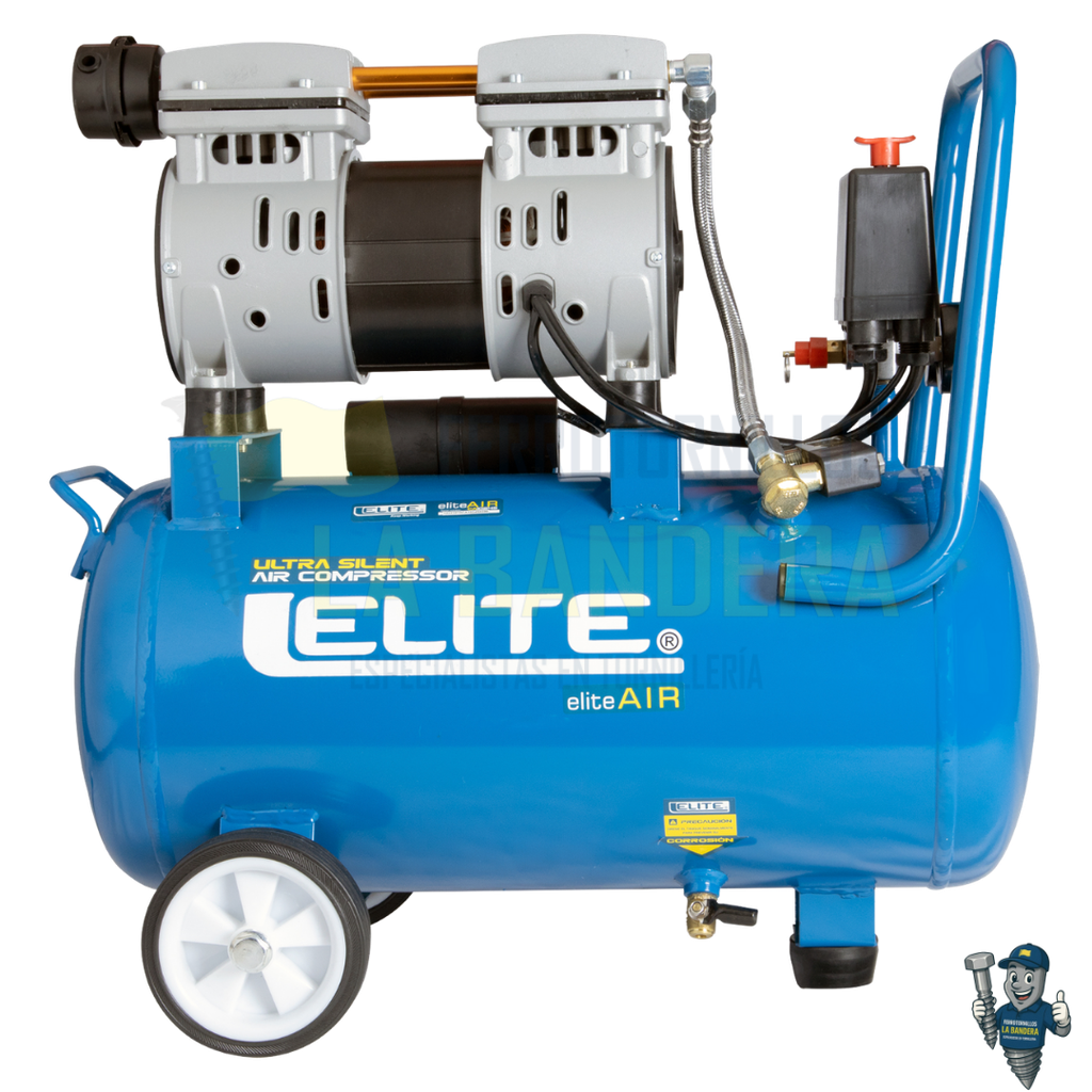 COMPRESOR LIBRE DE ACEITE 24 LTS 1 HP ELITE CA1024S