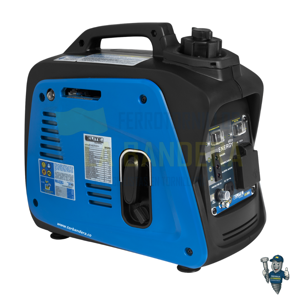 GENERADOR INVERSOR ULTRA SILENCIOSO A GASOLINA 800W 120V ELITE 2G10I
