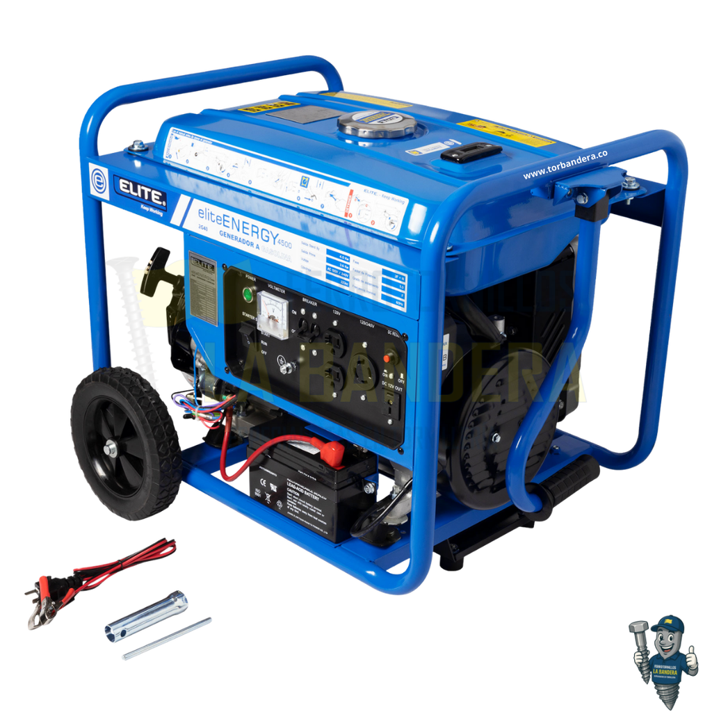 GENERADOR PORTATIL A GASOLINA MAX 4KW 4T 15L ARRANQUE ELECTRICO ELITE 2G40