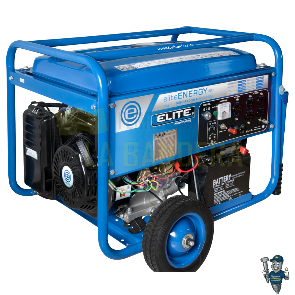 GENERADOR PORTATIL GASOLINA 6.5KW 120 -240V 60HZ 1PH ELITE 2G65