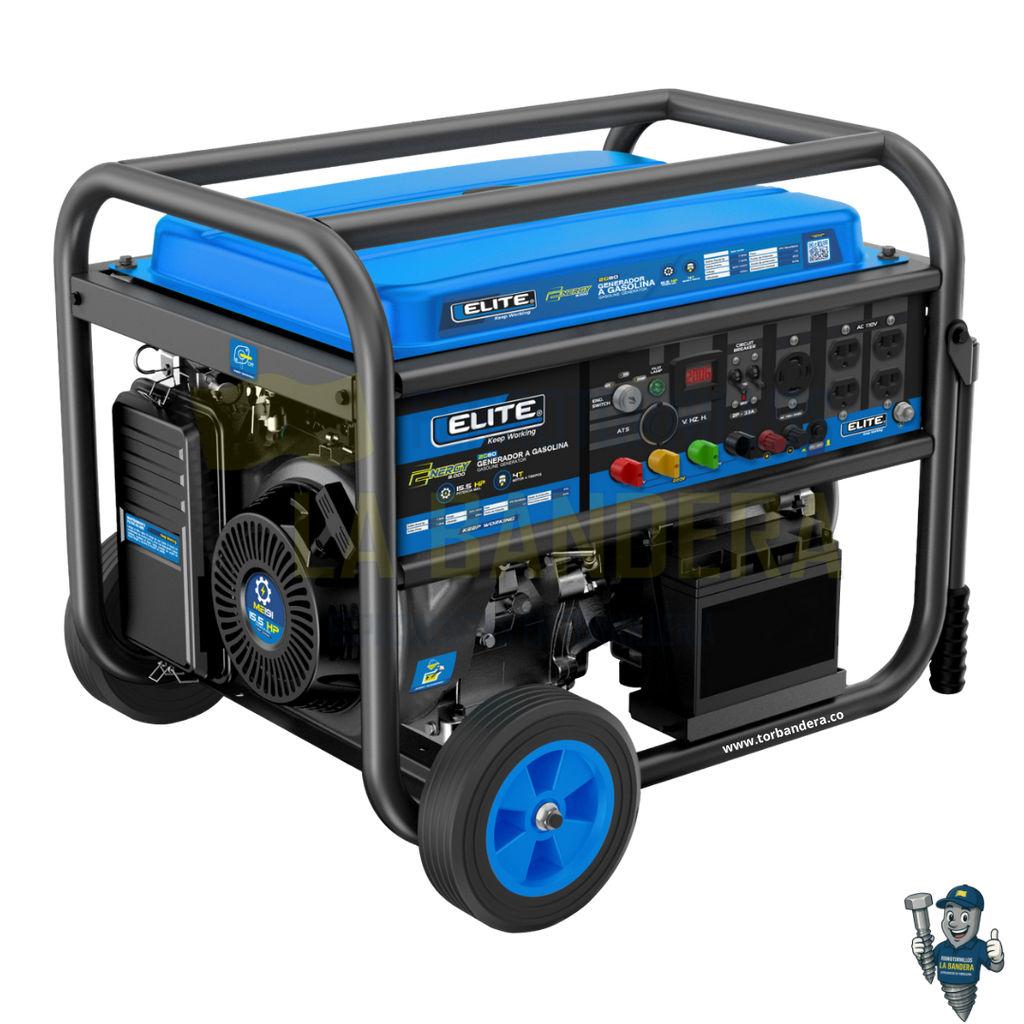 Generador portátil a gasolina 7.5kW 120-240V 60Hz monofásico Elite 2G80