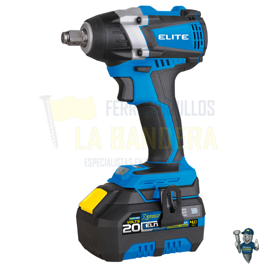 Llave de impacto inalámbrica 1/2" 20V 300 Nm 1 batería 4Ah Elite Supreme XBLI20
