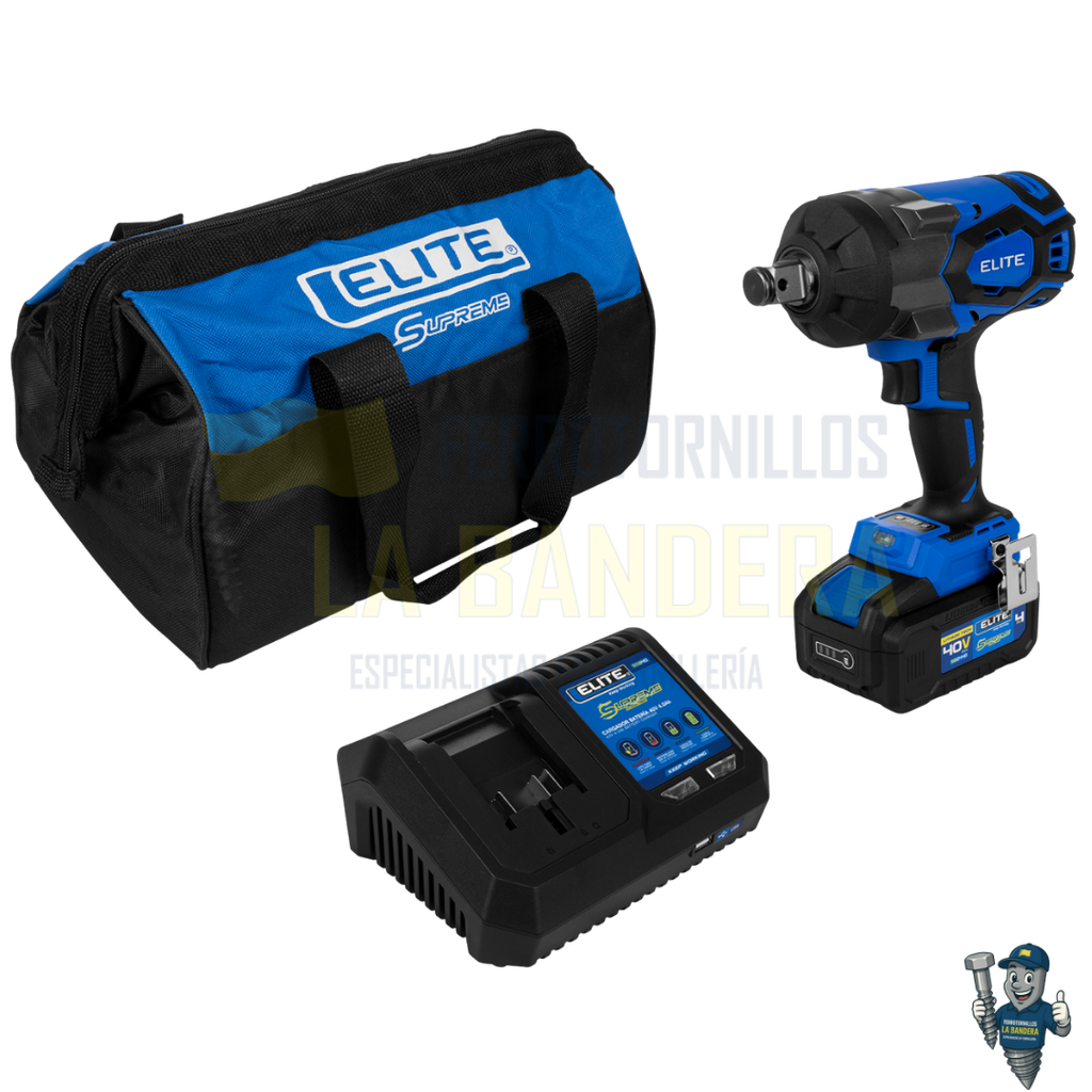 LLAVE IMPACTO INALA. 3/4" 40V 1350NM 1 BAT 4AH CAR. LONA ELITE SUPREME SBLI40135