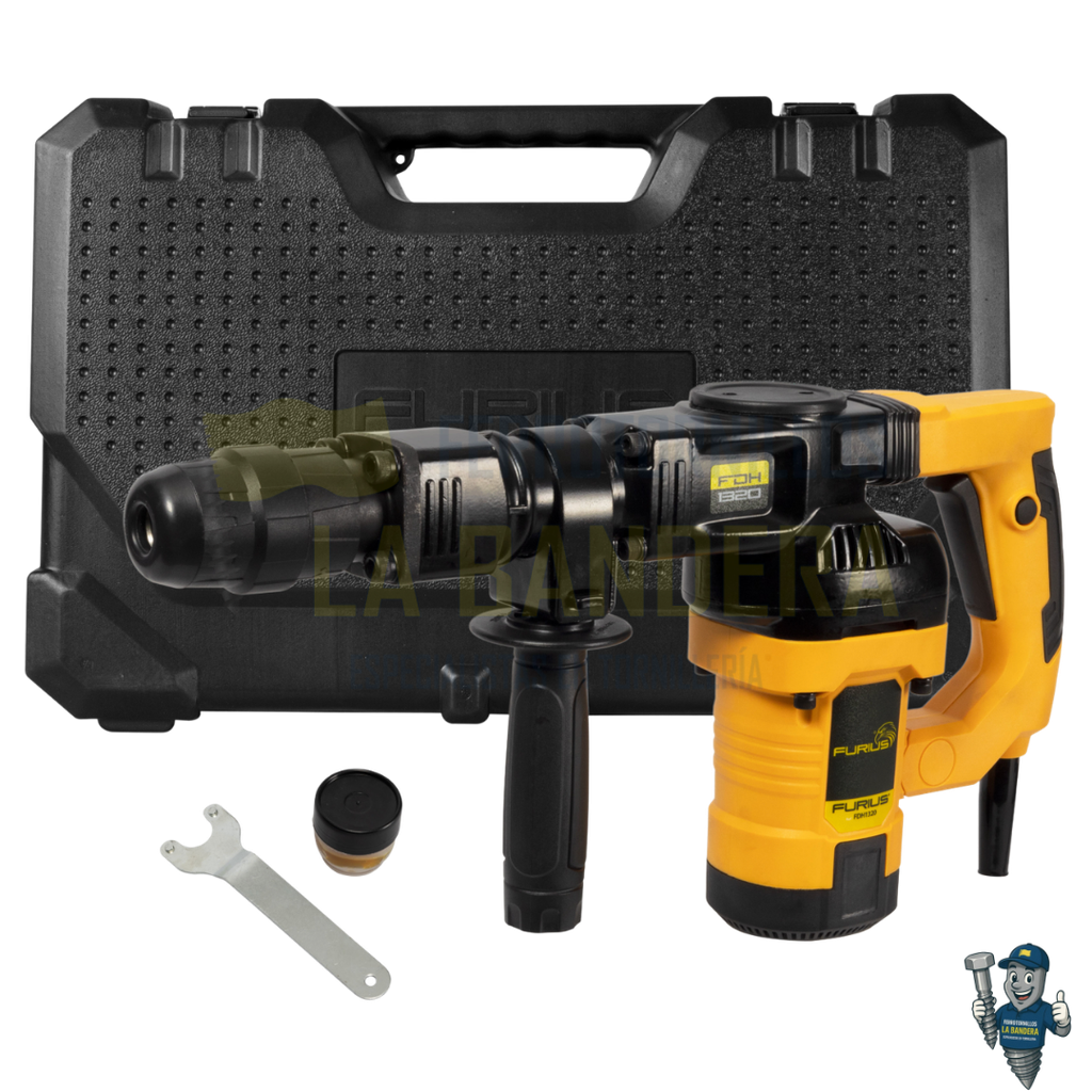 [55FDH1320] MARTILLO DEMOLEDOR SDS MAX 1300W 20JOULES 110V 60HZ FURIUS FDH1320